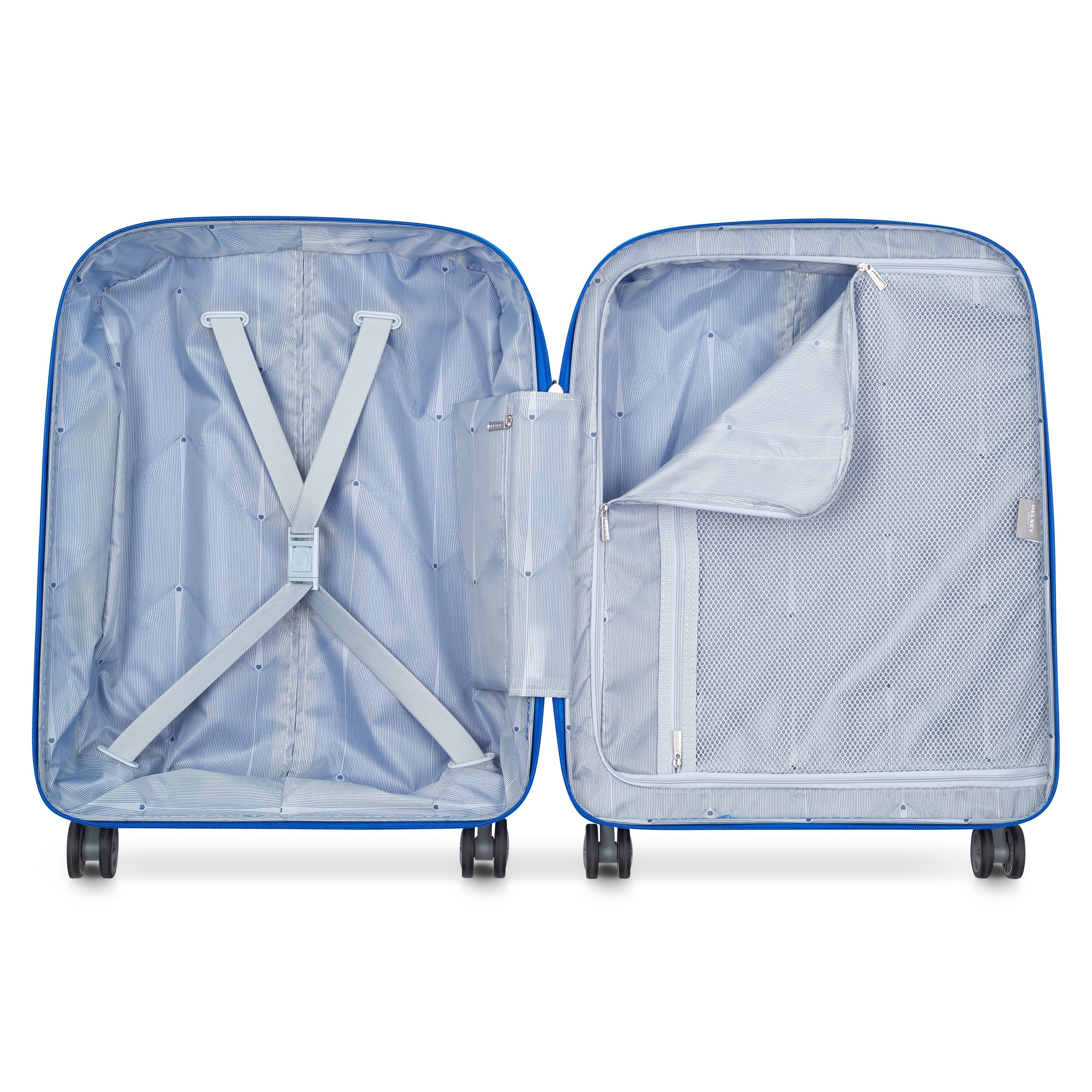 CLAVEL| Koffer Cabine slim 55 CM ELEKTRISCH BLAUW
