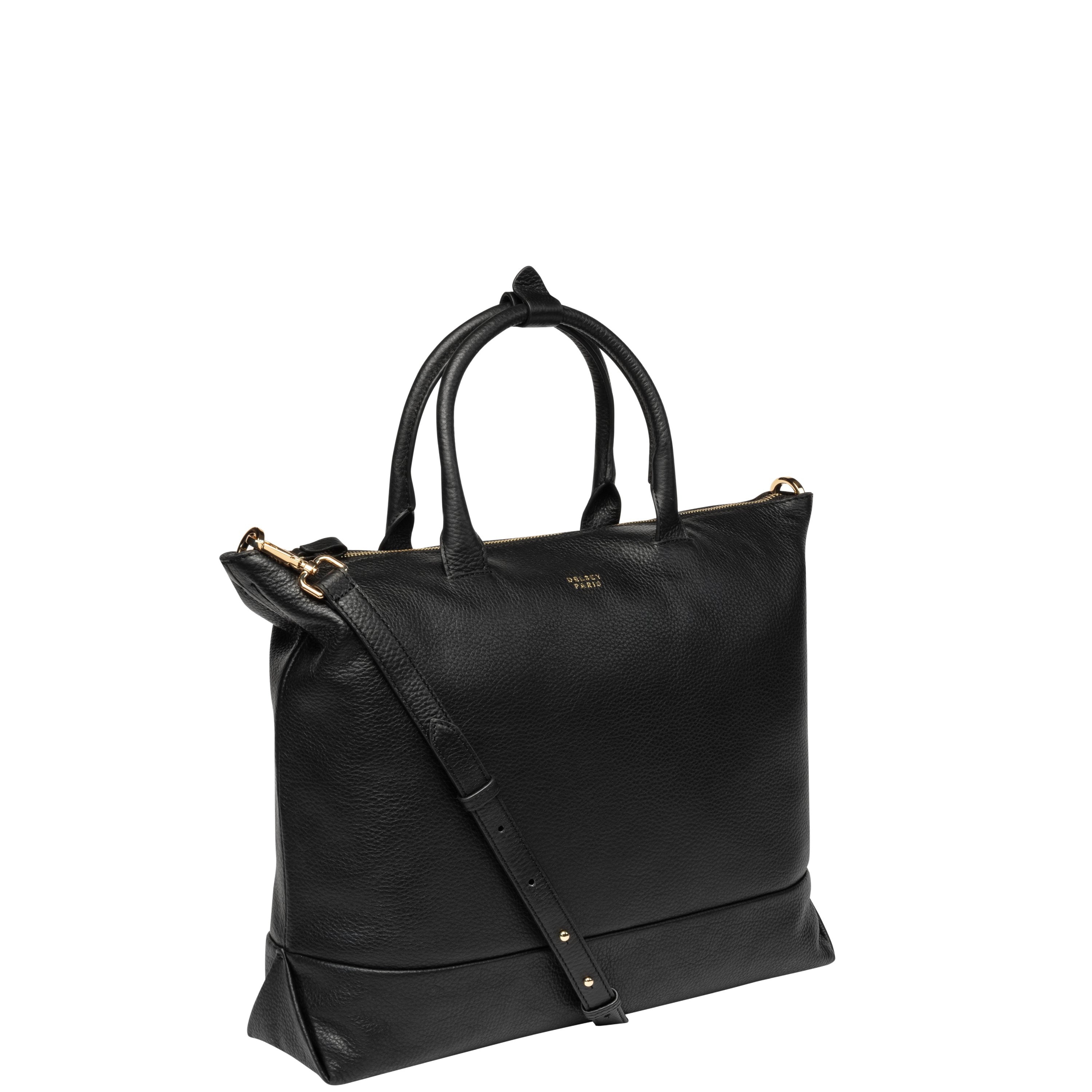 LE CUIR GRAINE| Sac Cabas 34 CM NOIR