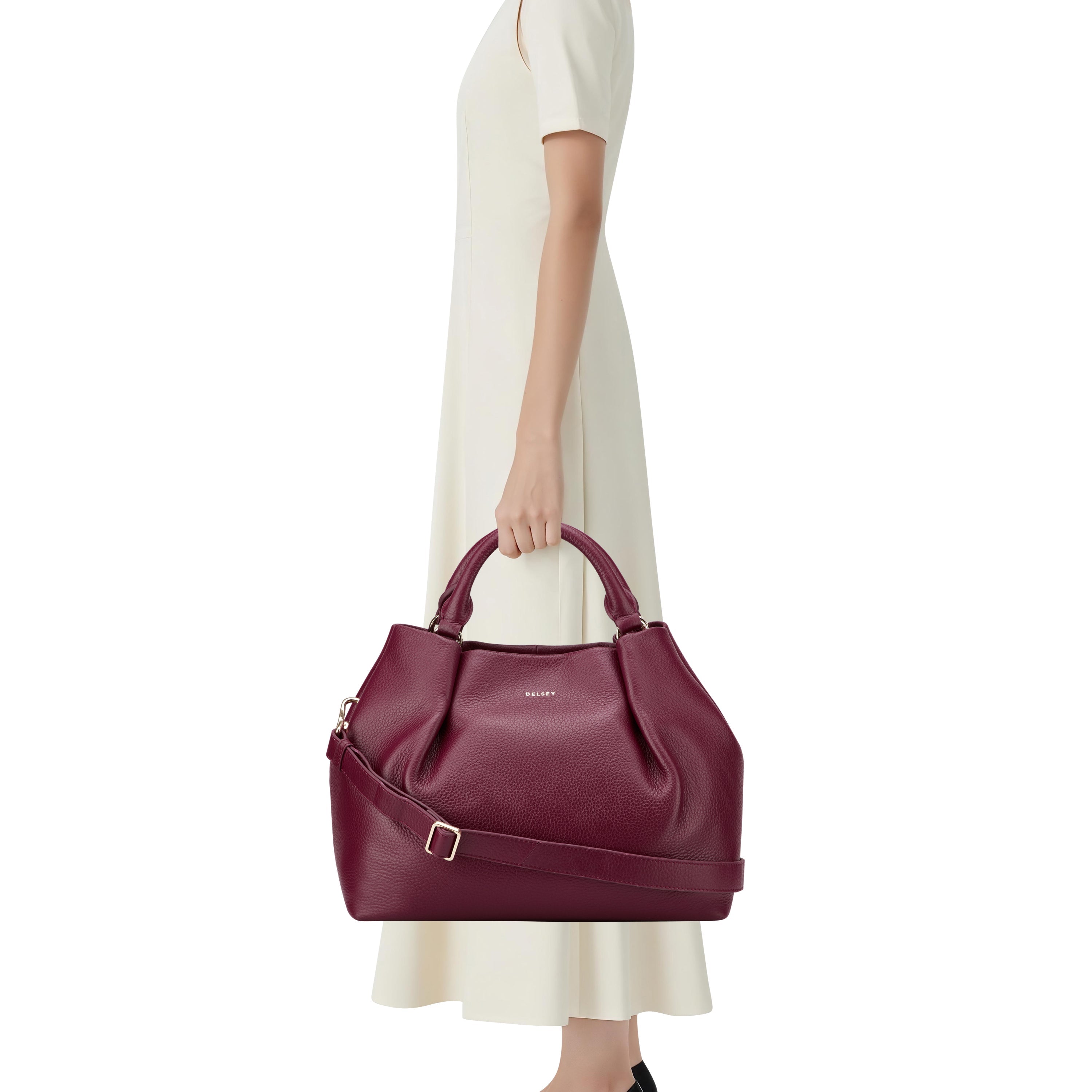 LE CUIR GRAINE| Hand Bag BURGUNDY