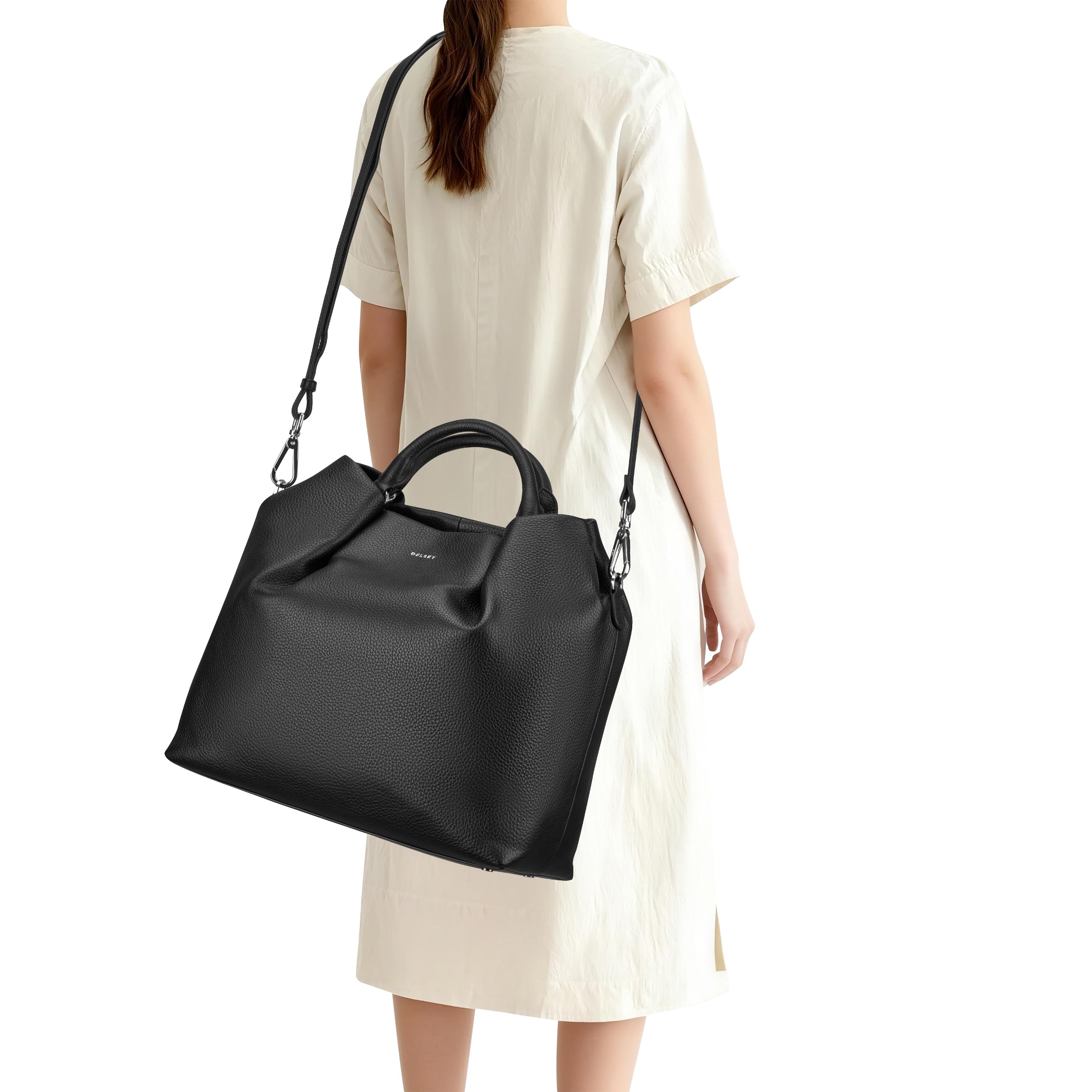 LE CUIR GRAINE| Hand Bag BLACK