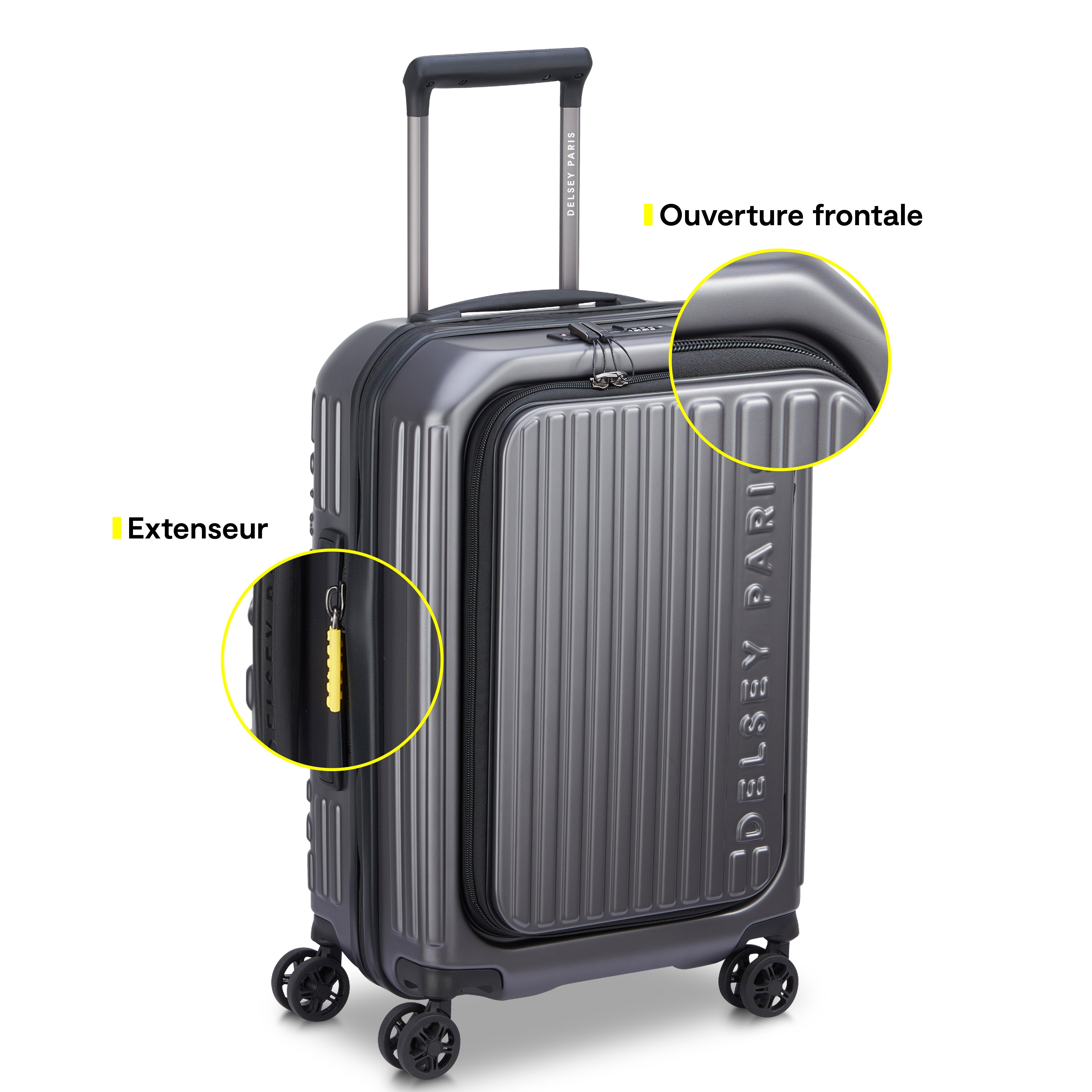 SECURITIME ZIP| Valise Cabine Extensible 55 CM ANTHRACITE