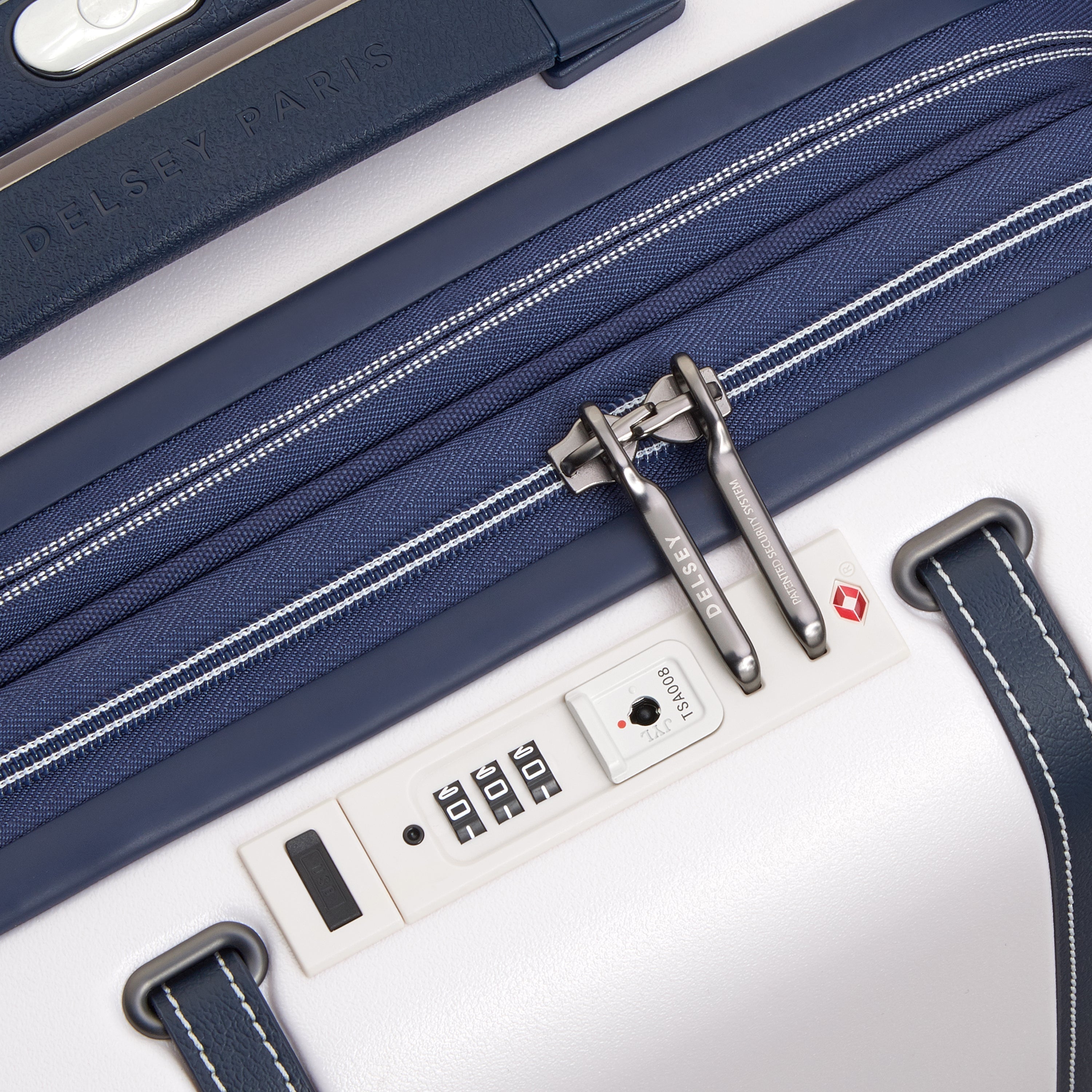 CADENCE| Suitcase Cabin Expandable 55 CM IVORY/NAVY