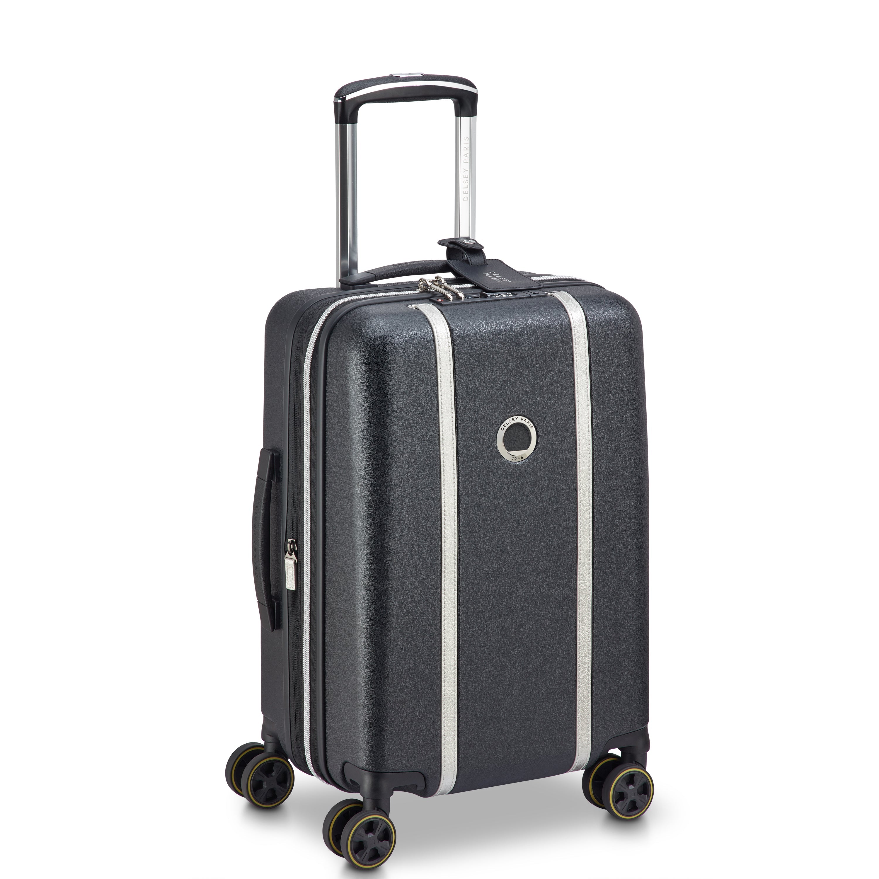 CADENCE| Koffer Kabine Erweiterbar 55 CM SCHWARZ/SILBER