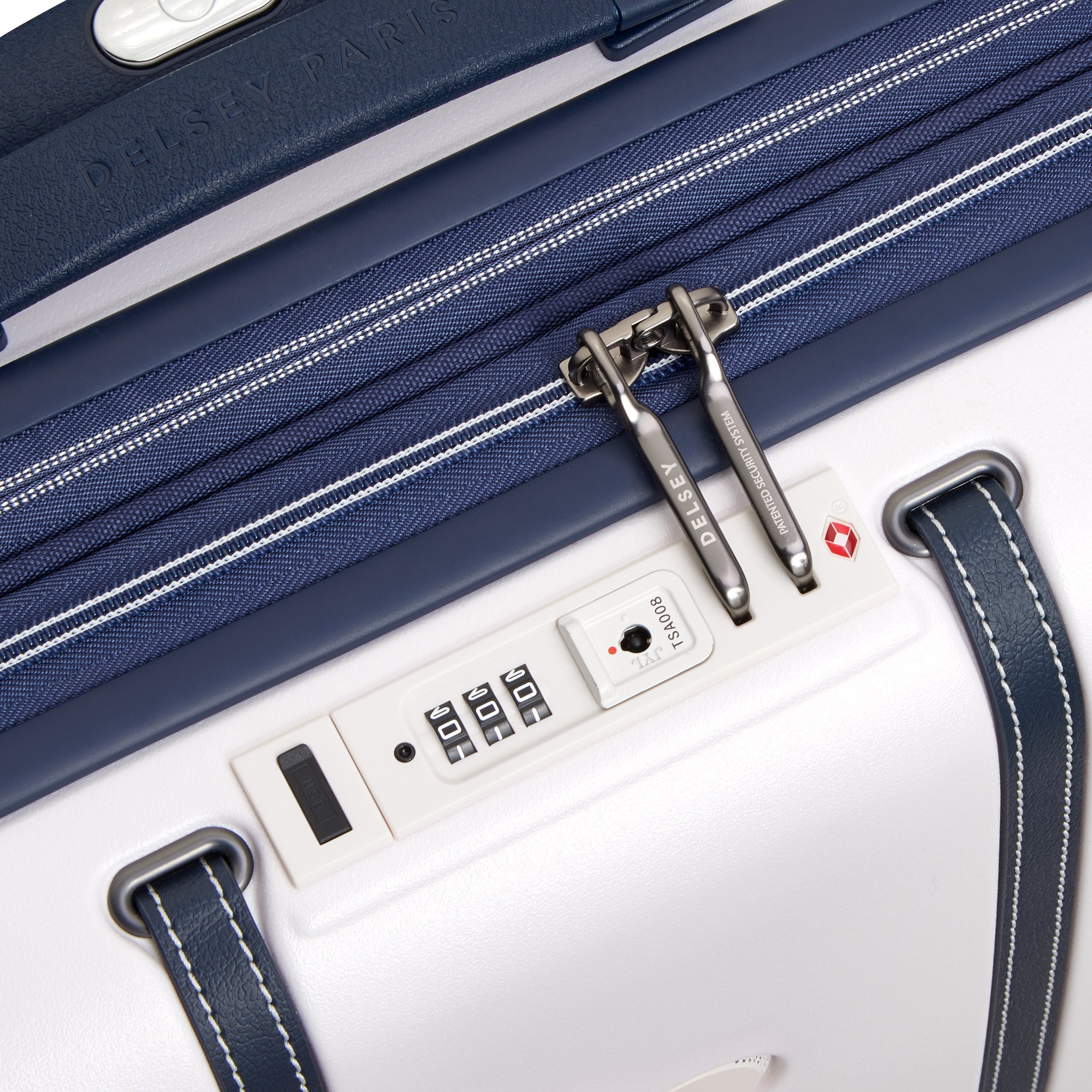 CADENCE| Valigia Cabina slim Espandibile 54.5 CM IVORY/NAVY