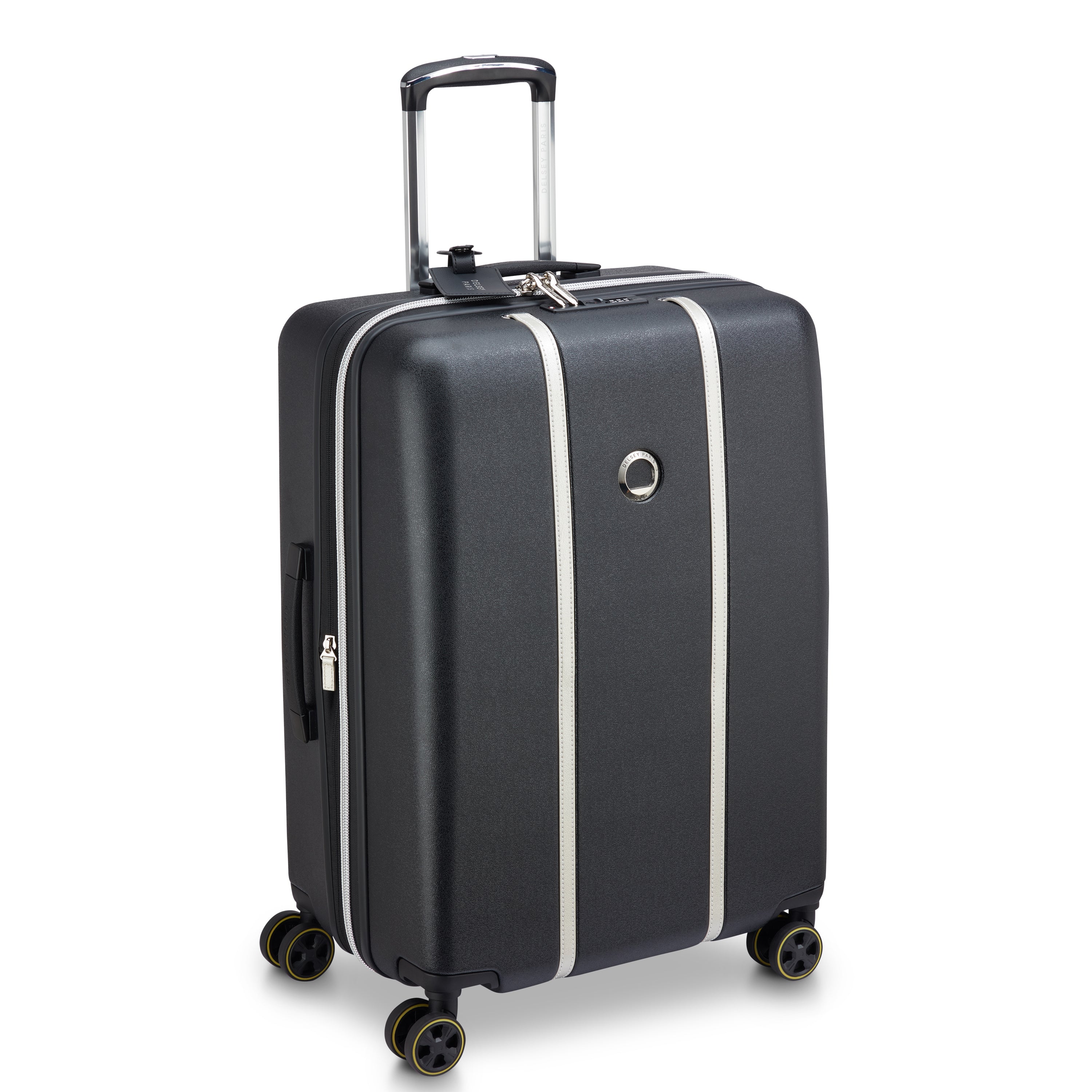 CADENCE| Koffer Aufgabegepäck Erweiterbar 66 CM SCHWARZ/SILBER