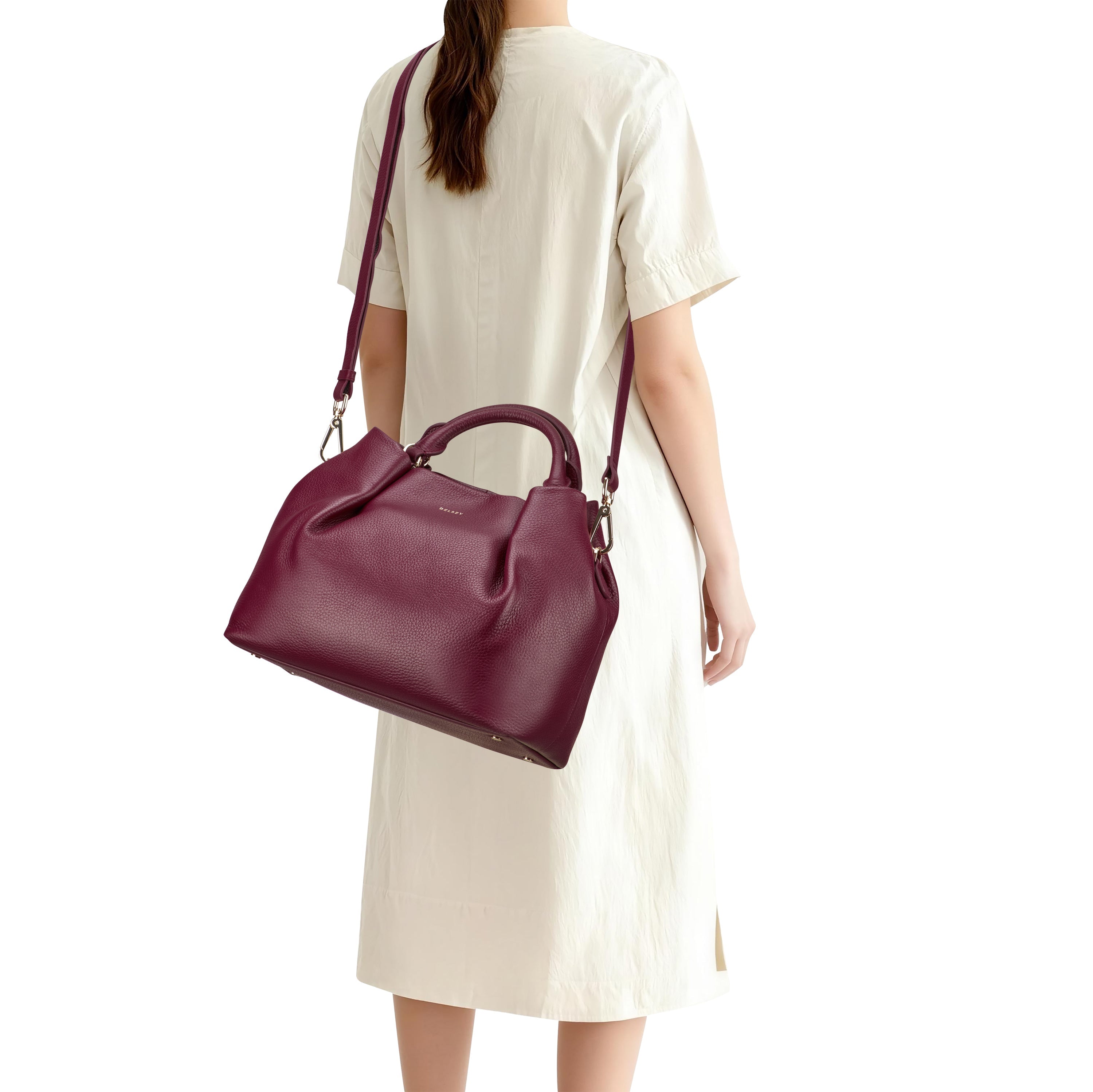 LE CUIR GRAINE| Handtasche BURGUNDERROT