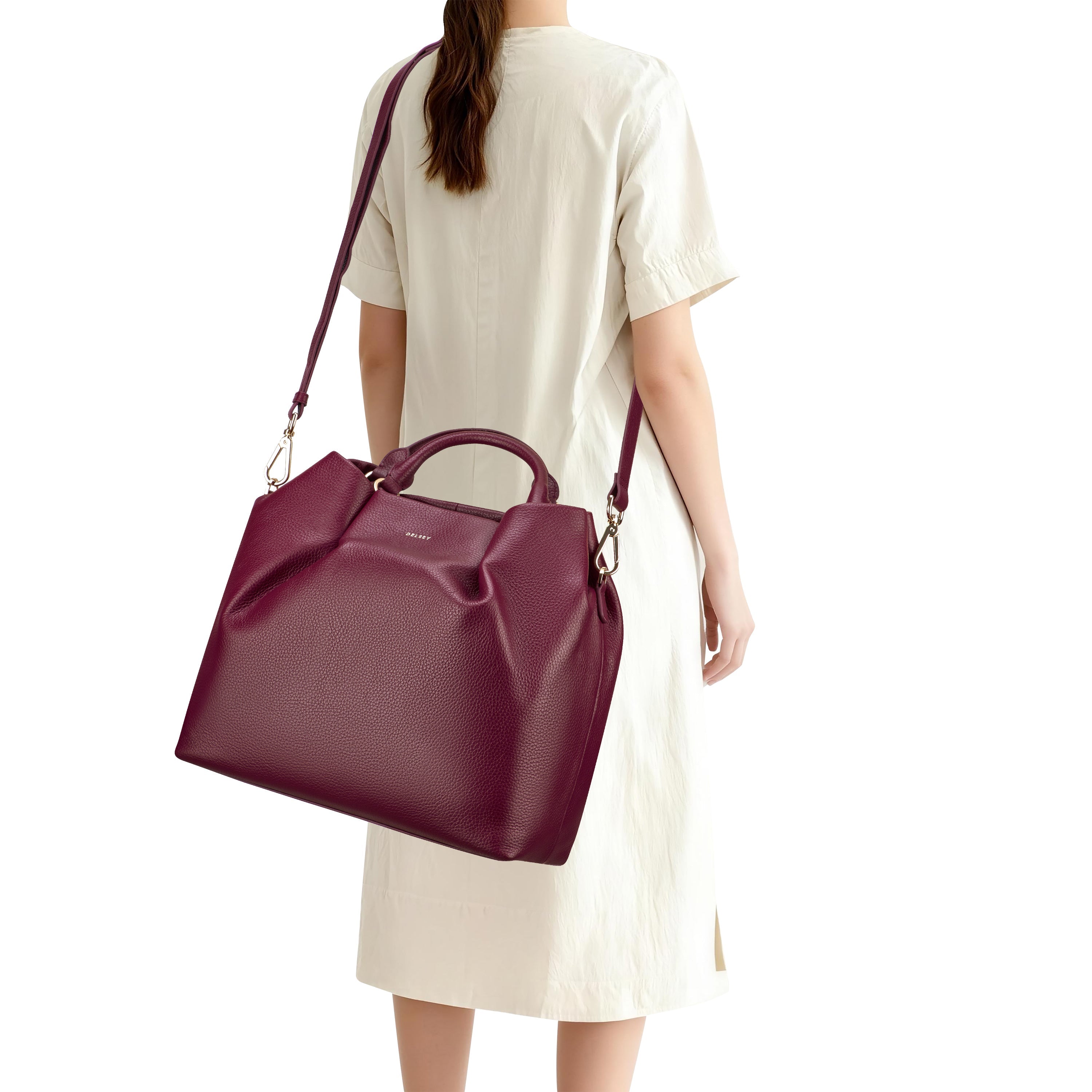 LE CUIR GRAINE| Handtasche BURGUNDERROT