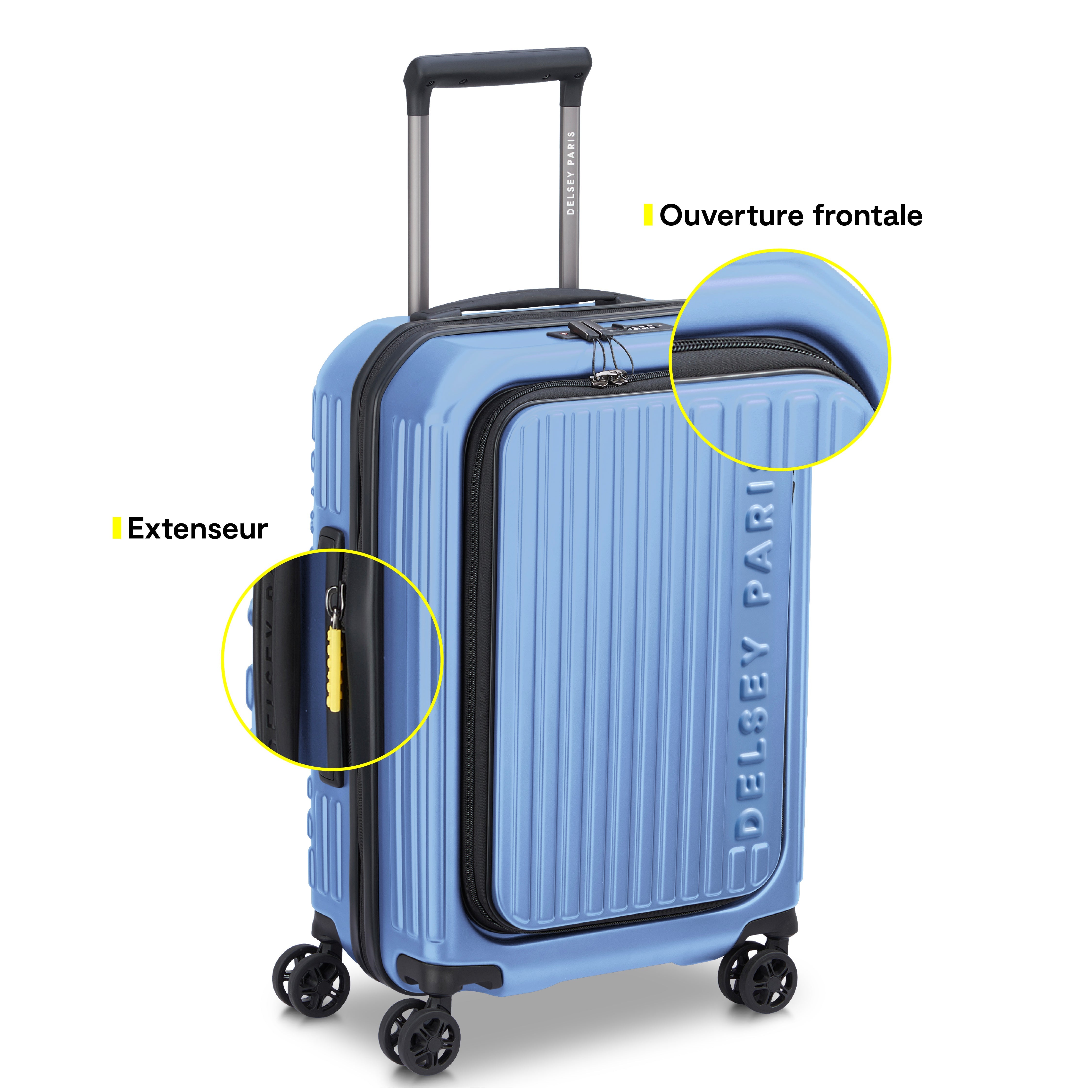 SECURITIME ZIP| Suitcase Cabin Expandable 55 CM LAVENDER BLUE